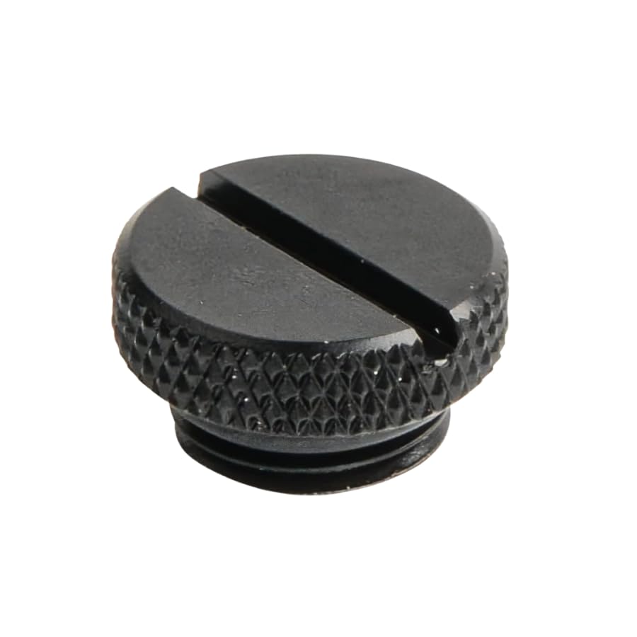 Dracaena.io 6 Pack G1/4" Thread, Thin Water Stop Plug Fitting with Coin Slot for Computer Water Cooling System, Durable Brass/Copper Material, Black