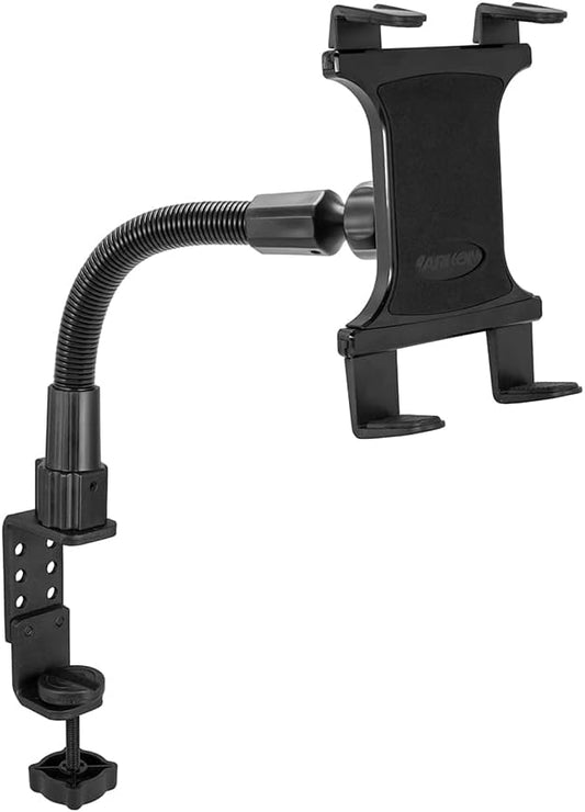 ARKON Mounts - Heavy Duty Tablet Holder with Clamp Mount and 12-Inch Bendable Gooseneck Arm | Versatile Tablet Stand with Easy Install & Durable Support | Securely fits iPad, Galaxy, Note, and more