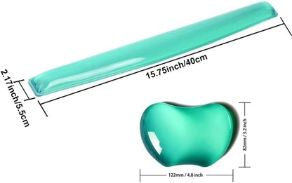 Gel Keyboard Wrist Rest Set Plus - ABRONDA Keyboard & Mouse Wrist Support Pad Office, Computer, Laptop, Mac - Durable, Comfortable and Pain Relief- Black Set