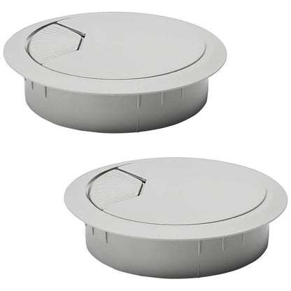 5 Pcs Desk Grommet 3-1/8" / 80 mm, Desk Cord Hole Cover, Cable Grommet ABS Plastic, Desk Hole Grommet for Home & Office Pc, Detachable Adjustable Cable Cord Organizer-Light Grey