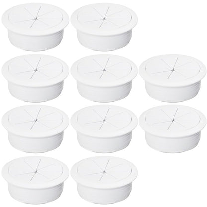 10 Pcs Desk Grommet 2" / 50 mm, Desk Hole Cover for Cables White, Cable Grommet ABS Plastic, Desk Hole Grommet for Home & Office Pc, Detachable Cable Cord Organizer