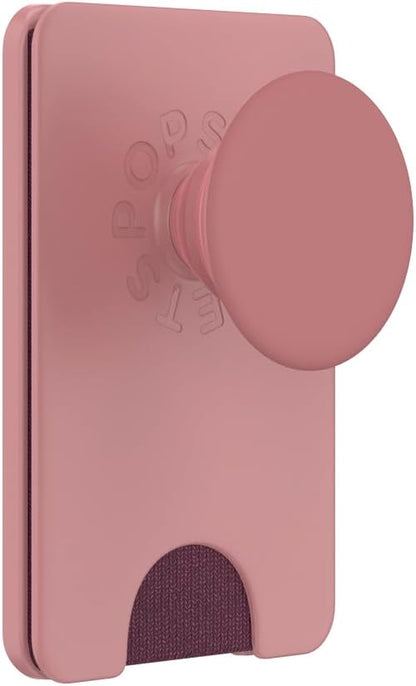 PopSockets Phone Wallet with Expanding Grip and Adapter Ring for MagSafe, Phone Card Holder, Wireless Charging Compatible, Wallet Compatible with MagSafe - Clay