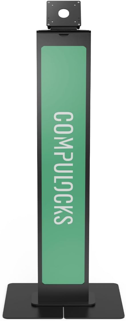 Compulocks Brandable VESA Floor Stand – Freestanding Secure Display Stand for tablets and ipad Up to 32 inch, Ideal for Retail, Exhibitions, and Events – Black