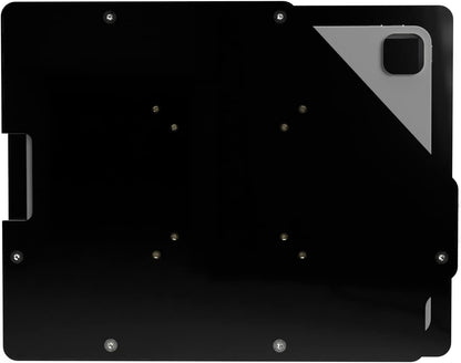 TABcare Anti-Theft Acrylic VESA Enclosure for Apple iPad Pro 12.9" 2018 2020 2021 with Free Wall Mount Kit & 90-Degree Angle USB C Cable (iPad Pro 12.9" 3/4/5, Black)