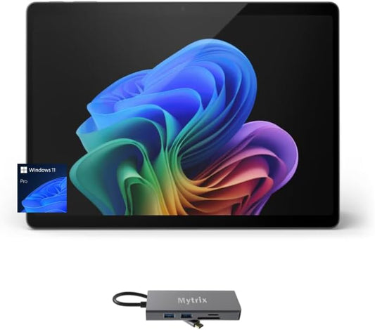 Microsoft Surface Pro 11 Copilot+ PC w/ 11-in-1 Hub, 13” OLED 4K, Touchscreen, Snapdragon X Elite, AI-Enhanced Camera, Long Battery Life, Sustainable, 16GB RAM, 512GB SSD, Win 11 Pro, Black (Renewed)