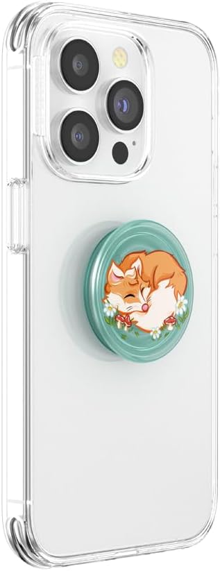 PopSockets Plant-Based Phone Grip with Expanding Kickstand, Adhesive Grip, Eco-Friendly, Into The Woods - Plantcore Sleepy Fox