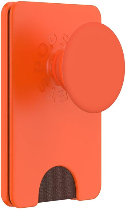 PopSockets Phone Wallet with Expanding Grip and Adapter Ring for MagSafe, Phone Card Holder, Wireless Charging Compatible, Wallet Compatible with MagSafe - Persimmon