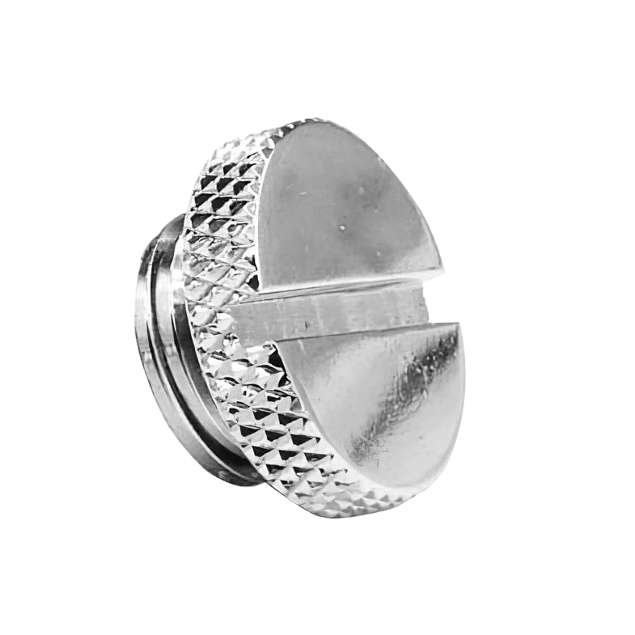 Dracaena.io 12 Pack G1/4" Thread, Thin Water Stop Plug Fitting with Coin Slot for Computer Water Cooling System, Durable Brass/Copper Material, Silver