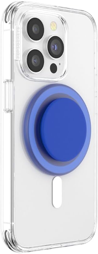 PopSockets Phone Grip for MagSafe with Kickstand, Magnetic Stand, Swappable Top, Secure Hold for iPhone MagSafe Cases, Phone & Tablet Grip - Cobalt