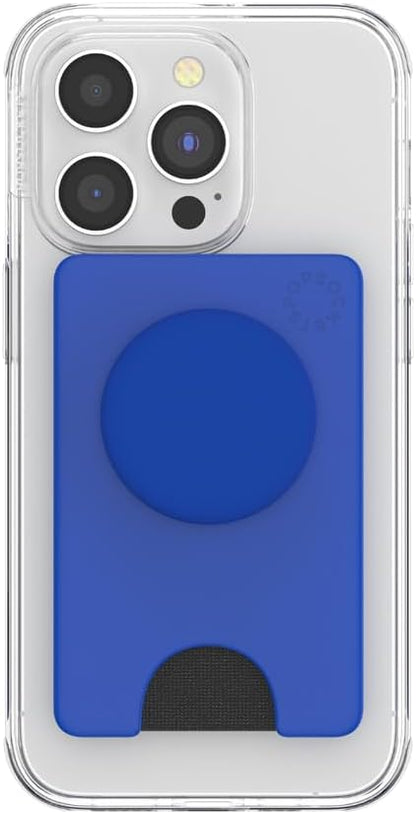PopSockets Phone Wallet with Expanding Kickstand, Phone Card Holder - Cobalt