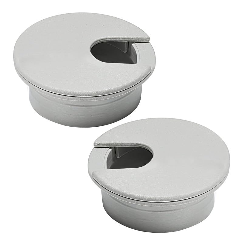 2 Pcs Desk Grommet 2" / 50 mm, Desk Cord Hole Cover, Cable Grommet ABS Plastic, Desk Hole Grommet for Home & Office Pc, Detachable Cable Cord Organizer-Light Grey