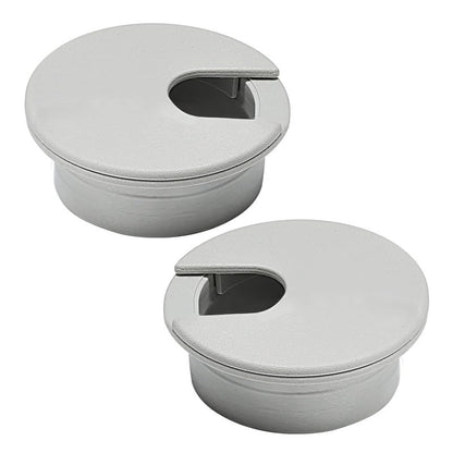 2 Pcs Desk Grommet 1-3/8" / 35 mm, Desk Cord Hole Cover, Cable Grommet ABS Plastic, Desk Hole Grommet for Home & Office Pc, Detachable Cable Cord Organizer-Light Grey