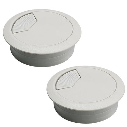 2 Pcs Desk Grommet 2" / 50 mm, Desk Cord Hole Cover, Cable Grommet ABS Plastic, Desk Hole Grommet for Home & Office Pc, Detachable Adjustable Cable Cord Organizer-Light Grey