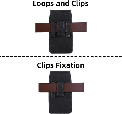 Phone Holster Pouch Case Belt Clip Loops Card Slot for Man iPhone12 13 14 15 16 17,11 12 13 14 15 16 17pro,17Air/Samsung S25 S24 S23 S22 S21 S20/LG/Moto (Black&Yellow, L(6.1" x3.2''x0.8))