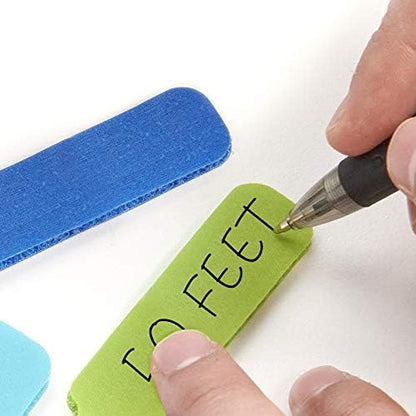 Cable Labels - Wrap-It Storage - Large, Multi-Color (30-Pack) - Colorful Labels for Basement and Office Organizing