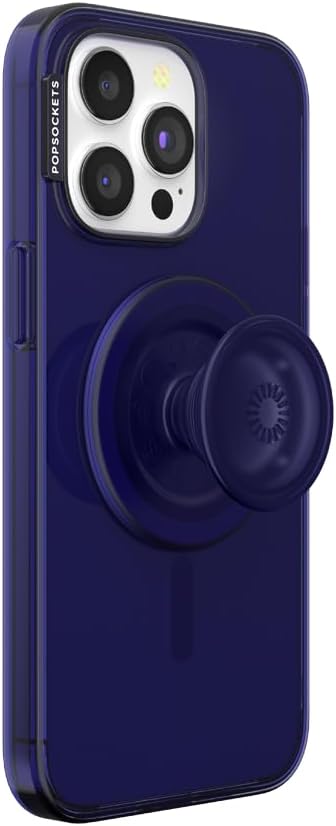 PopSockets iPhone 15 Pro Max Case with Phone Grip and Slide Compatible with MagSafe, Phone Case for iPhone 15 Pro Max, Wireless Charging Compatible - French Navy