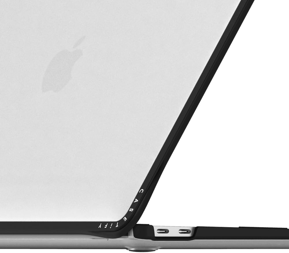 CASETiFY Impact MacBook Air 13" (M1/Intel) Case [Cushioned Impact Corners/Scratch-Resistant/Anti-Slip Grip] - Clouds - Clear Black