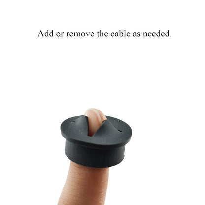 HAHIYO 4Pcs 1Inch/25mm Black Flexible Rubber Desk Grommet Wire Grommet Cable Management Cord Hole Cover Desk Wire Hole Insert Wire Organizer for Computer Office Home School Equipment Systems