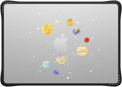 CASETiFY Impact MacBook Air 13.6" (M2-M4) Case [Cushioned Impact Corners/Scratch-Resistant/Anti-Slip Grip] - Solar System - Clear Black