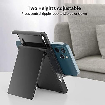 SAIJI Adjustable Tablet Stand Holder Portable Foldable Desktop Stand Dock Compatible for iPad, iPhone, Nintendo Switch, Samsung Galaxy and Kindle Fire Tablets – Black