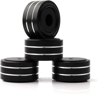 Monosaudio 4Pcs 40x20mm Speaker Isolation Feet Single-sided 3M Adhesives Speaker Spike Pads with Non-Slip Rubber Rings for Audio,Speakers, Subwoofers, Home Theater, Turntable DAC Feet Pad(Black Color)