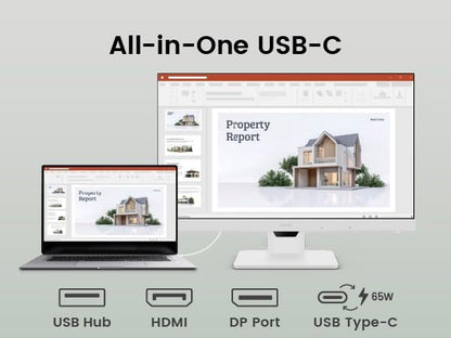 BenQ GW2486TC Office USB hub Monitor 24" 1080p | Coding Mode | IPS | Eye-Care Tech | Adaptive Brightness | Height Adjustable | White Monitor | Noice-Cancelling Mic | Daisy Chain | USB-C