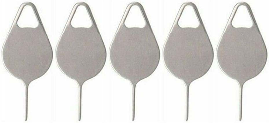 5 Pcs Silver Card Needle, Sim Card Tray Opening Removal Tool, Eject Pin Tool Replacement SIM Card Tools Accessories