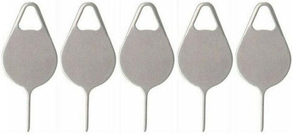 5 Pcs Silver Card Needle, Sim Card Tray Opening Removal Tool, Eject Pin Tool Replacement SIM Card Tools Accessories