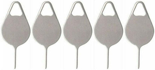 5 Pcs Silver Card Needle, Sim Card Tray Opening Removal Tool, Eject Pin Tool Replacement SIM Card Tools Accessories