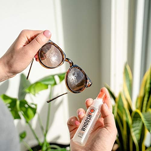 WHOOSH! Screen Shine Duo XL - Screen Cleaner Spray and Wipe for Eyeglasses, Phone & Laptop - Removes Fingerprints - Includes 3.4 oz + 1 oz Leak-Free Bottles & 2 Microfiber Cloths for Home & Travel