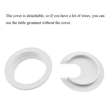 HAHIYO 2Pcs 2Inch/50mm White ABS Plastic U-Shaped Desk Grommet Wire Grommet Cable Management Cord Hole Cover Desk Wire Hole Insert Wire Organizer for Computer Office Home School Equipment Systems