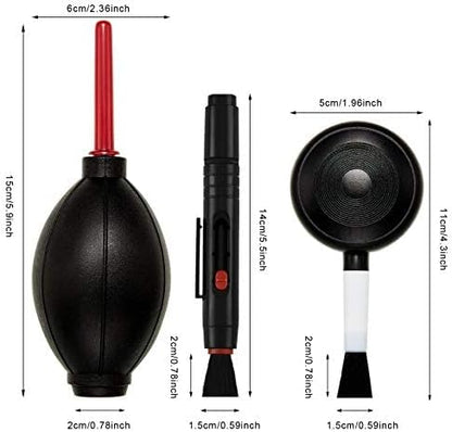 Patelai Camera Cleaning Kit Include Cleaning Pen Brush, Blower Brush Dust Cleaner, Air Blaster Blower Lens Cleaning Kit for Camera, SLR, Telescope, Magnifying Glass, Phone