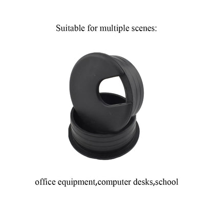 HAHIYO 2Pcs 1.77Inch/45mm Black ABS Plastic U-Shaped Desk Grommet Wire Grommet Cable Management Cord Hole Cover Desk Wire Hole Insert Wire Organizer for Computer Office Home School Equipment Systems