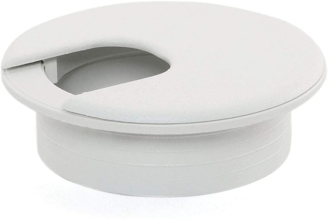 4pcs 2 Inch Desk Wire Cord Cable Grommets Hole Cover for Office PC Desk Cable Cord Organizer Plastic Cover (White-4Pcs)