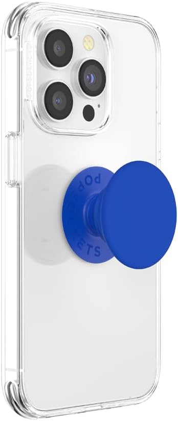 PopSockets Phone Grip with Expanding Kickstand, Adhesive Grip, Blue - Matte Cobalt