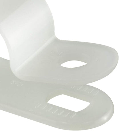 GTSE White Nylon Plastic Cable Clamps, 1/2" Screw Mounts for Cable, Rope, Tube Management, 100 Pack