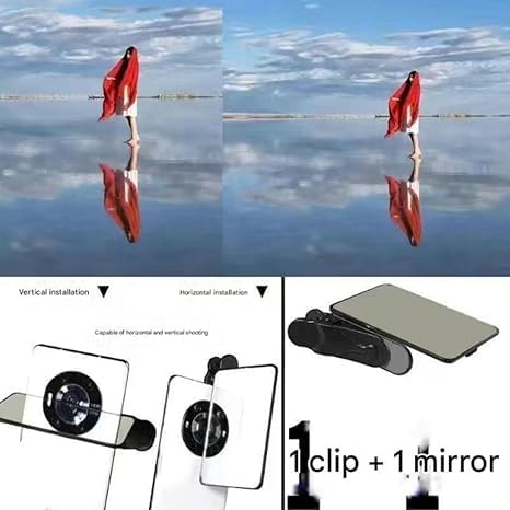 Mirror Effect Lens - Capture Stunning Reflections Instantly, Mirror for Phone to Use Back Camera, Reflection Mirrors for iPhone with Adjustable Hd Glass (Mix)