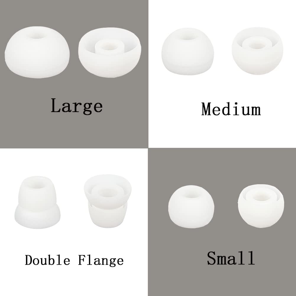 Silicone Ear Tips Earbud Replacement Tips Earbuds Eargels Earpads Earbuds Tips Compatible with Powerbeats 2/3 Wireless Beats by Dre Headphones,4 Pairs(White)