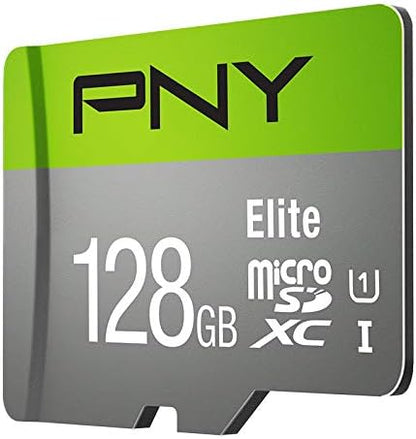 PNY 128GB Elite Class 10 U1 microSDXC Flash Memory Card - 100MB/s, Class 10, U1, Full HD, UHS-I, Micro SD (Pack of 1)