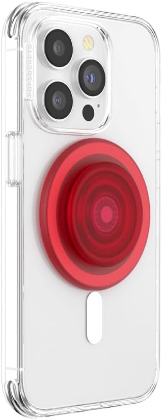 PopSockets Phone Grip for MagSafe with Kickstand, Magnetic Stand, Swappable Top, Secure Hold for iPhone MagSafe Cases, Phone & Tablet Grip - Blanchette Red