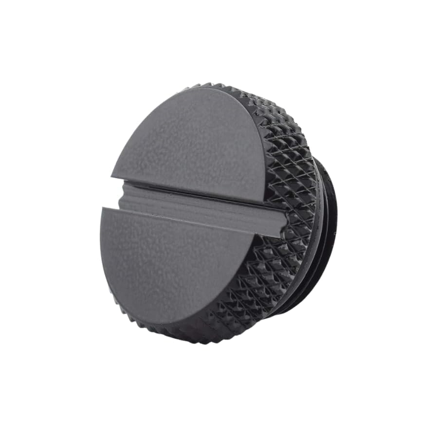 dracaena.io 12 pack G1/4" thread, Thin water Stop Plug Fitting with Coin Slot for Computer water cooling System, durable brass/copper material, Black