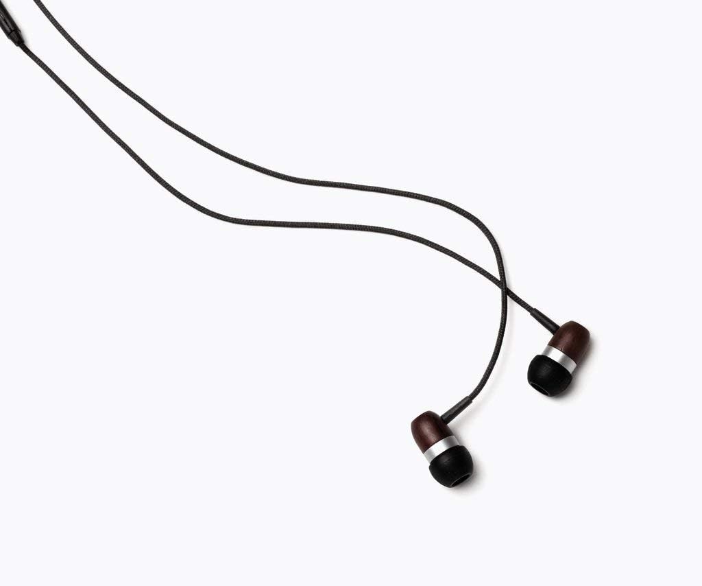 Symphonized Premium Wooden Earphones Wired (3.5mm Jack) Deep Bass Sound, 3D Sound, Microphone Volume Control, 90% Noise Cancelling for Type C Devices. Earphones for Android