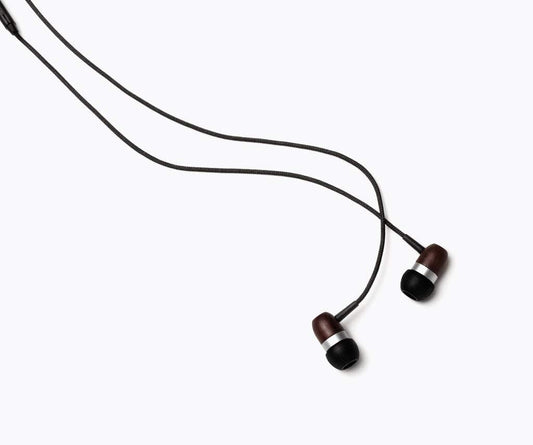 Symphonized Premium Wooden Earphones Wired (3.5mm Jack) Deep Bass Sound, 3D Sound, Microphone Volume Control, 90% Noise Cancelling for Type C Devices. Earphones for Android