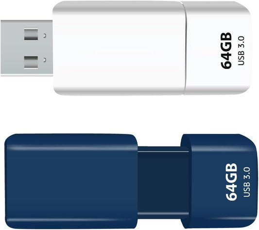 GIGASTONE 64GB Flash Drive (2 Pack) Z60NB USB 3.2 Gen 1, Ultra Fast, Retractable Capless Slider Design, Data Storage, Backup for PC/Mac/TV/Car Audio, USB 2.0/3.0/3.1 Compatible (Random Color)