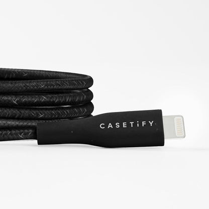 CASETiFY Powerthru USB-C to Lightning Cable (1m/3.3ft) - Black