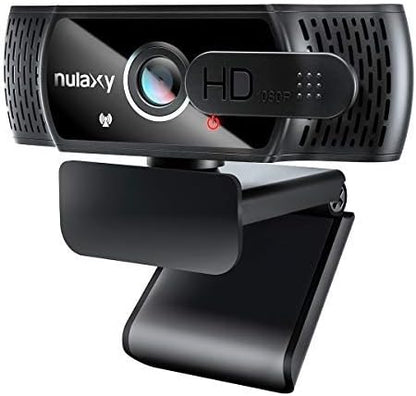 Nulaxy USB Webcam with Microphone, HD 1080p Webcam with Privacy Cover for Laptop PC Desktop, HD Light Correction, Web Camera for Video Calling, Online Classes, Skype, Zoom, FaceTime, Smart TV