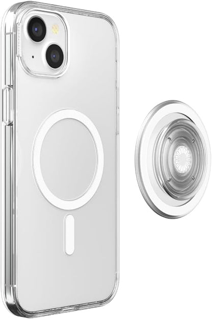 PopSockets iPhone 15 Plus Case with Round Phone Grip Compatible with MagSafe, Phone Case for iPhone 15 Plus, Wireless Charging Compatible - Clear
