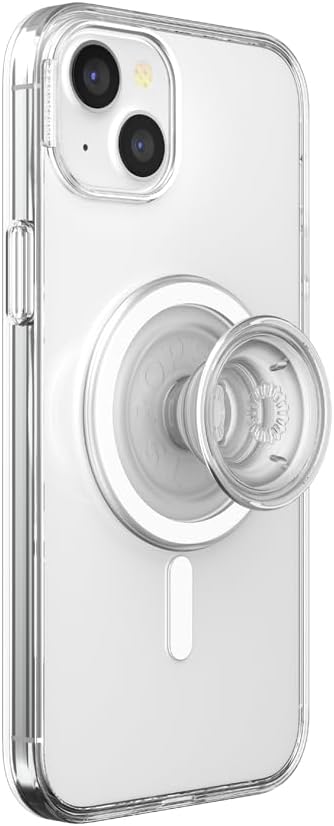 PopSockets iPhone 15 Plus Case with Round Phone Grip Compatible with MagSafe, Phone Case for iPhone 15 Plus, Wireless Charging Compatible - Clear