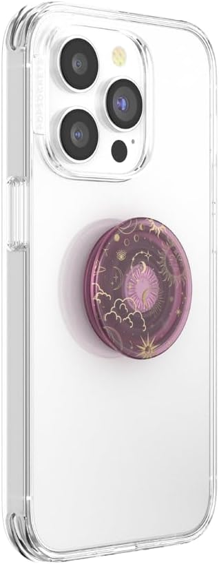 PopSockets Translucent Phone Grip with Expanding Kickstand, PopSockets for Phone, Adhesive Grip, Translucent PopGrip - Celestial Mauve