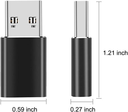 USB A Male to USB C Female OTG Adapter (3 Pack),USB 3.2 GEN2 10Gbps One-Sided High-Speed Data PD60W Fast Charging For PC,Laptop,Charger,Power Bank,AiSiHelper,iphone,Samsung S24 23 22,Carplay,Earphones